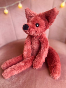 RUBY FOX (A) - Handmade Luxury Weighted Plush Fluffy Fox Doll