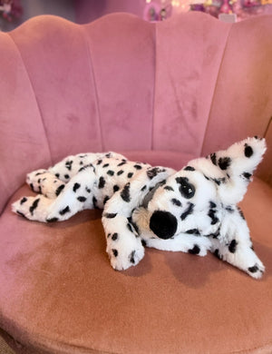 RESERVED - DALMATION FOX - Handmade Luxury Weighted Plush Fluffy Fox Doll