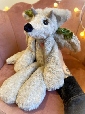 XL GARGOYLE FOX - Handmade Luxury Weighted Plush Fluffy Fox Doll