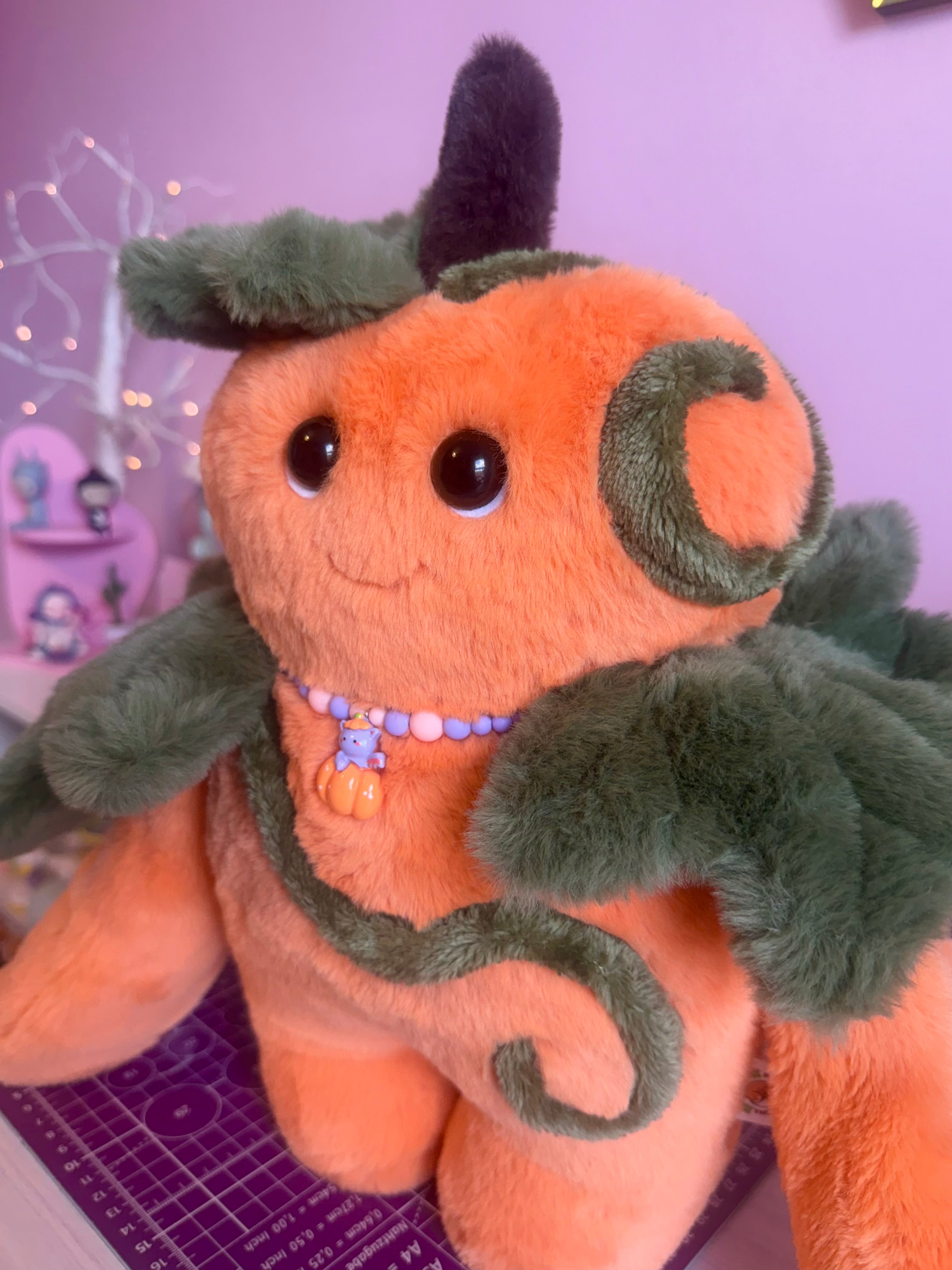 LARGE PUMPKIN PATCH PUDGEPUFF - Handmade Weighted Pumpkin Doll