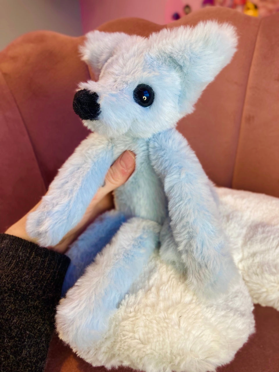 ICE BLUE FOX - Handmade Luxury Weighted Fox Doll