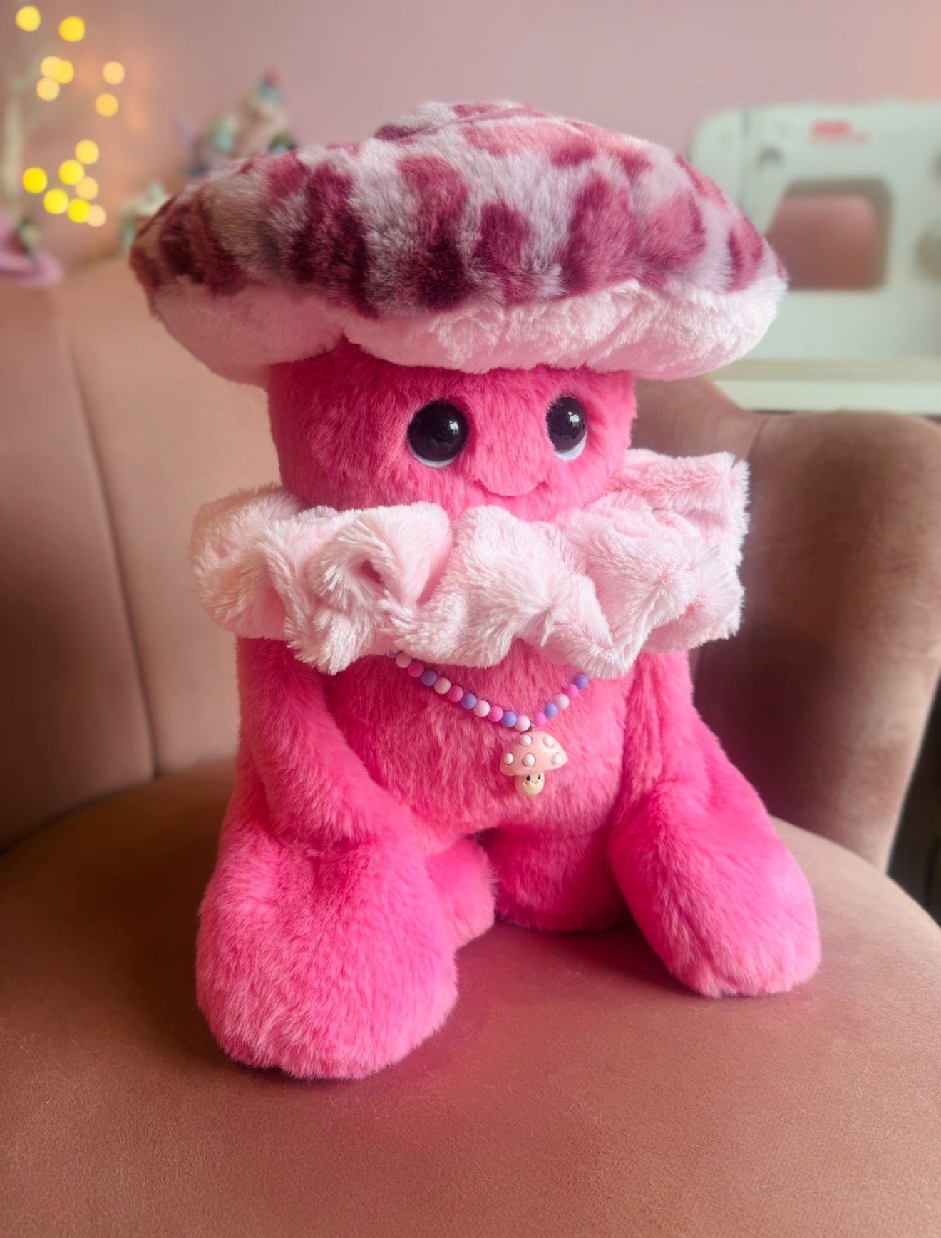 PINK MUSHMALLOW PUDGEPUFF - Handmade Luxury Weighted Pudgepuff Doll