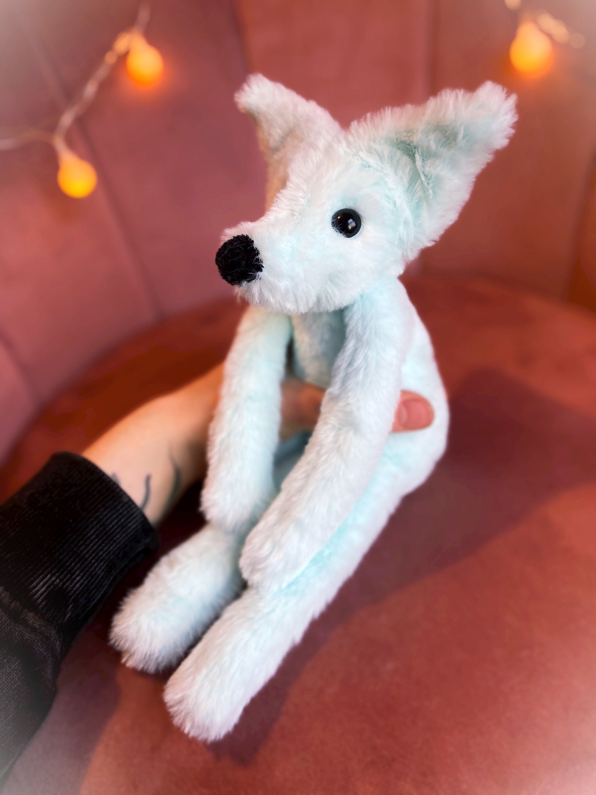 FROST FOX (A) - Handmade Luxury Weighted Plush Fluffy Fox Doll