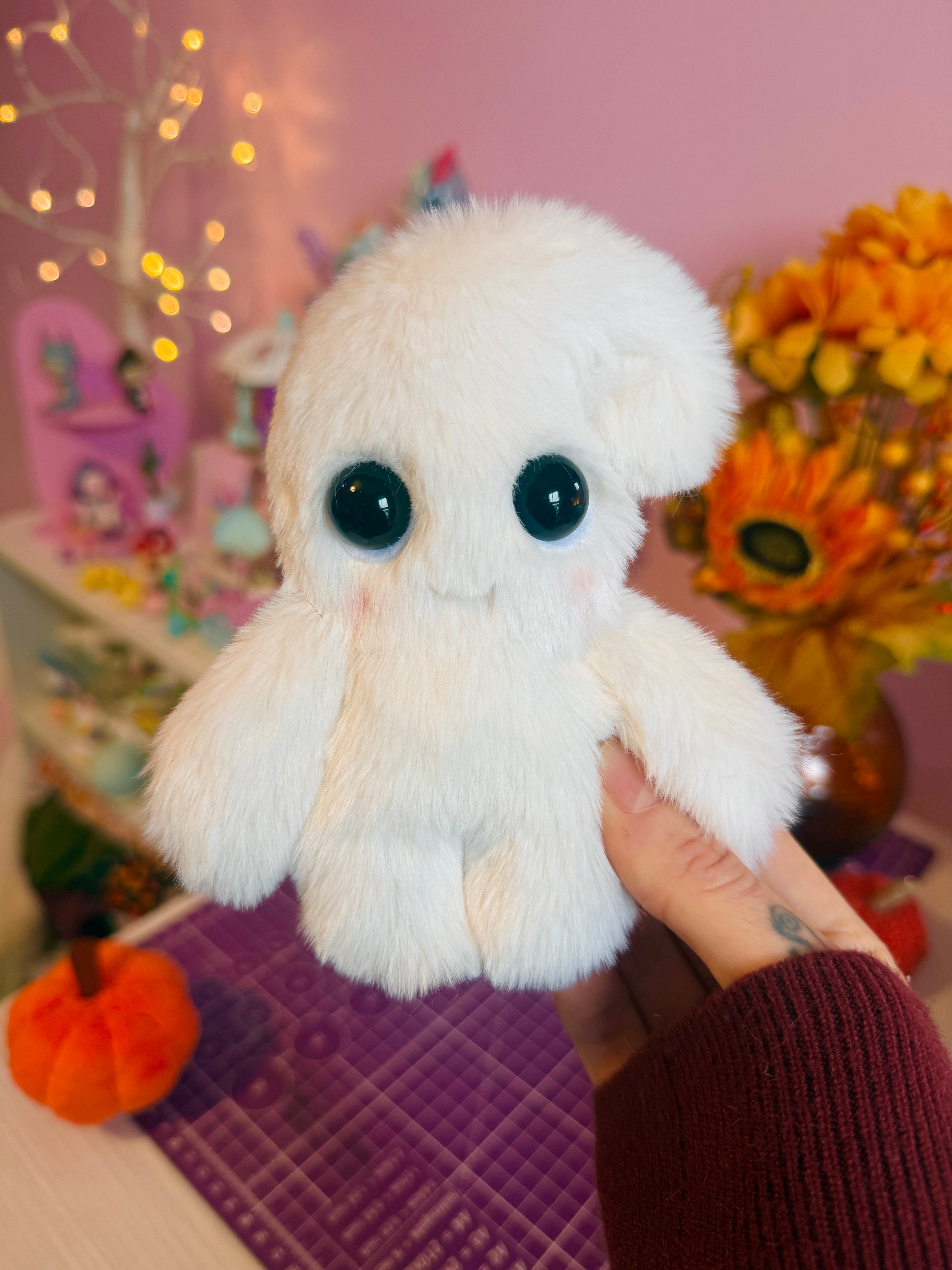 GHOSTIE PALMPUFF - Handmade Mini Luxury Weighted Doll