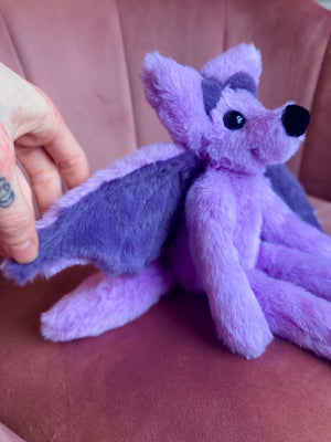 LAVENDER DRAGON FOX - Handmade Luxury Weighted Plush Fluffy Fox Doll