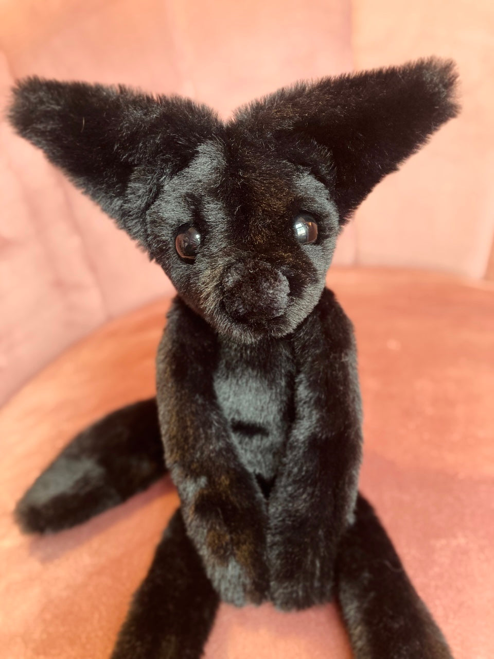 ONYX FOX - Handmade Luxury Weighted Plush Fluffy Fox Doll