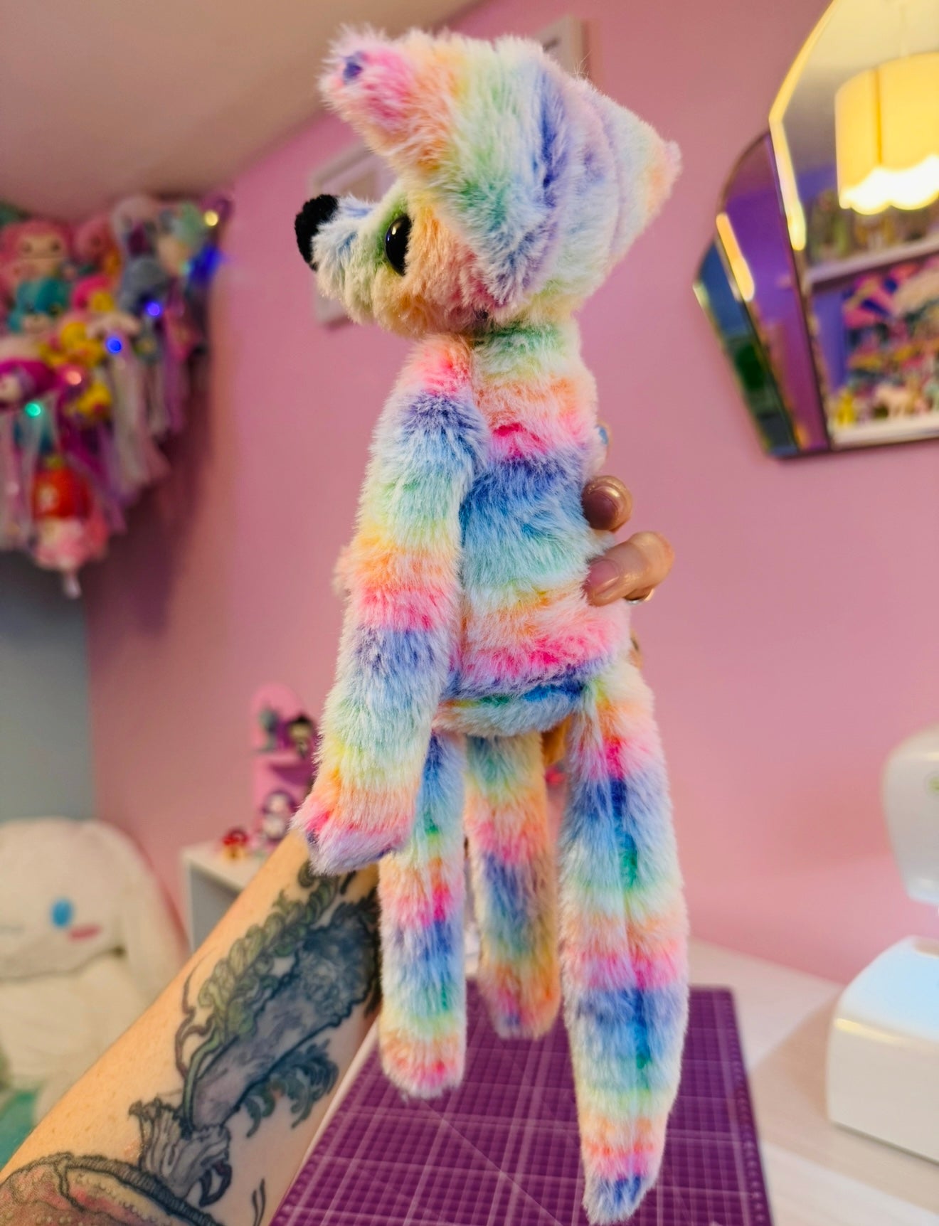 RAINBOW SHERBET FOX - Handmade Luxury Weighted Fox Doll