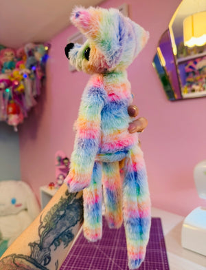 RAINBOW SHERBET FOX - Handmade Luxury Weighted Fox Doll