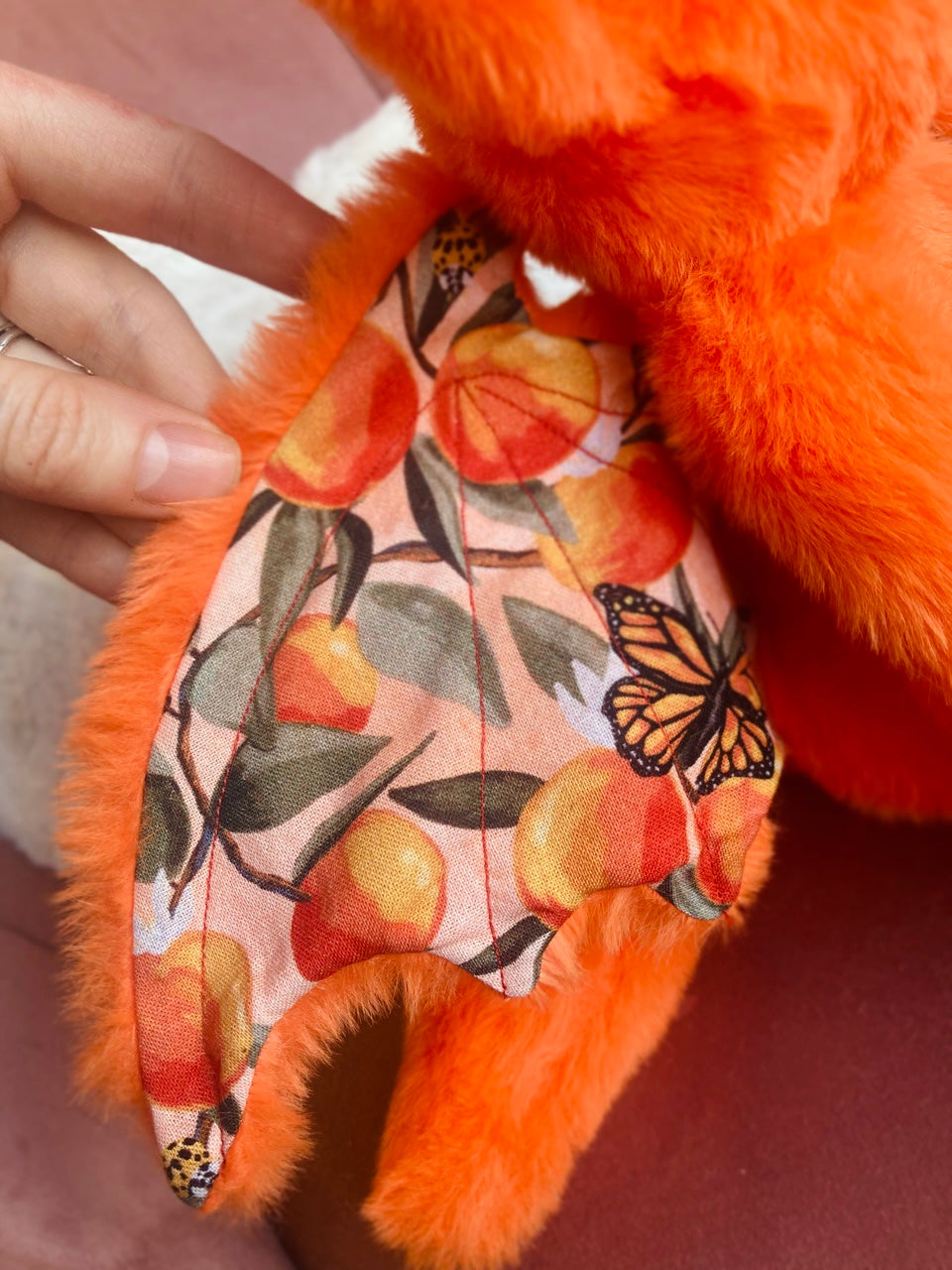 ORANGE BLOSSOM FLYING FOX - Handmade Luxury Weighted Fox Doll