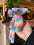 RAINBOW SHERBET FLUFFY FOX CUB (C) - Handmade Weighted Plush Fox Doll