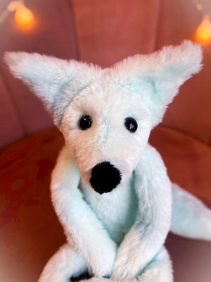 FROST FOX (A) - Handmade Luxury Weighted Plush Fluffy Fox Doll