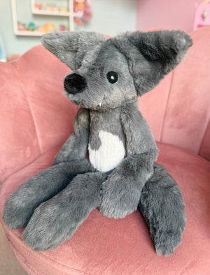 BIG GREY🌙WOLF - Handmade Luxury Weighted Plush Fluffy Fox Doll