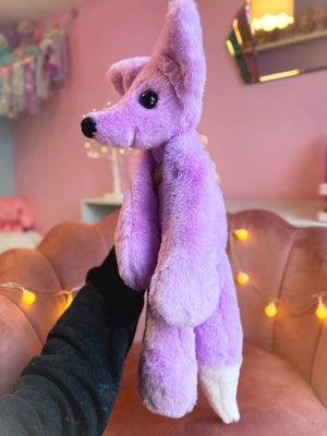 XL LAVENDER FOX - Handmade Luxury Weighted Plush Fluffy Fox Doll