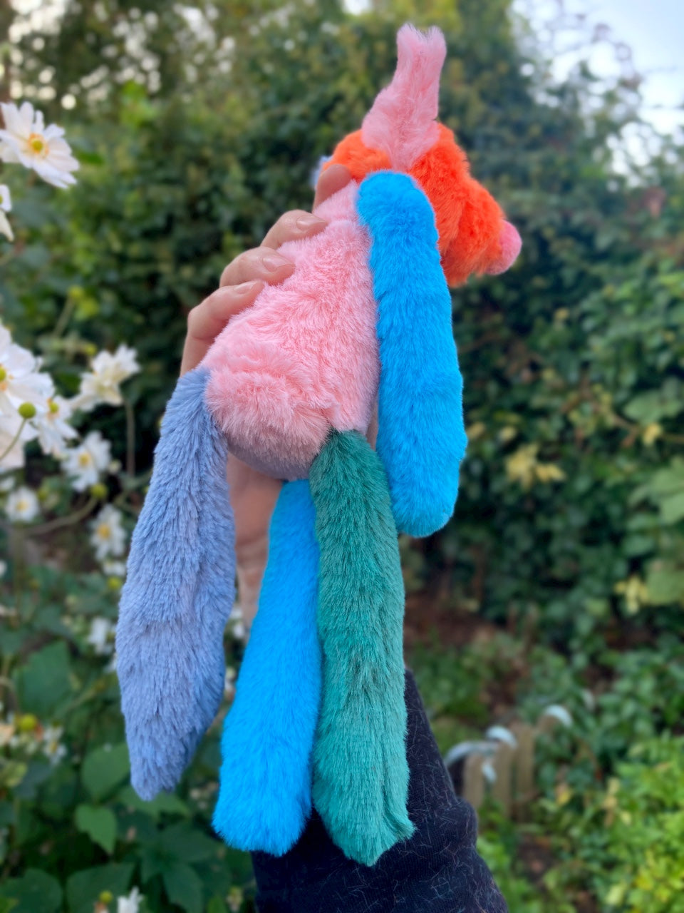 COLOUR BLOCK FOX - Handmade Luxury Weighted Plush Fluffy Fox Doll