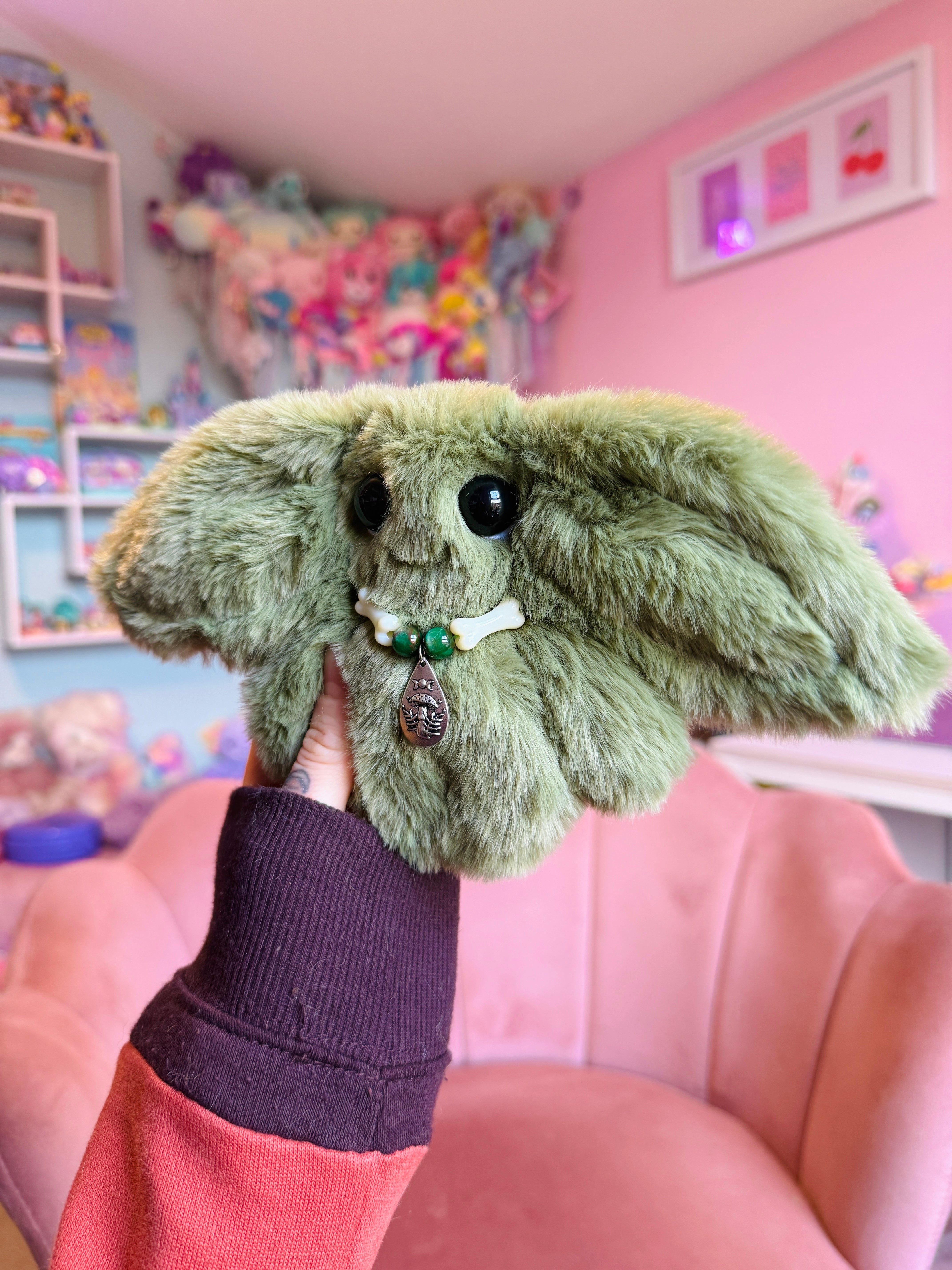 FOREST GOBLIN PALMPUFF (A) - Handmade Mini Luxury Weighted Doll