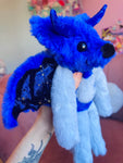 BLUE MOON DRAGON FOX - Handmade Luxury Weighted Plush Fluffy Fox Doll