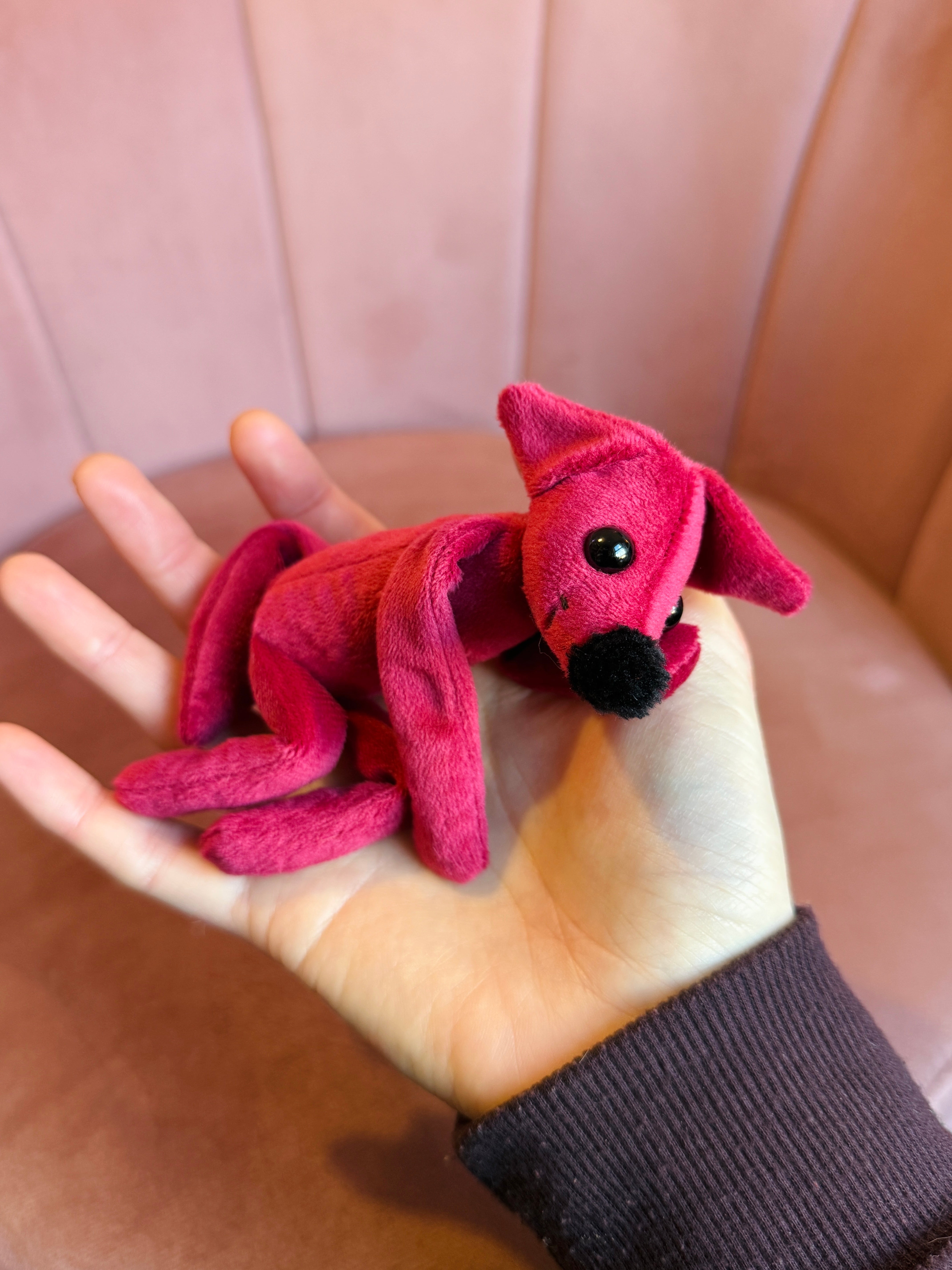 TINY HOLLY FOX (asymmetrical ears) - Handmade Luxury Weighted Fox Doll
