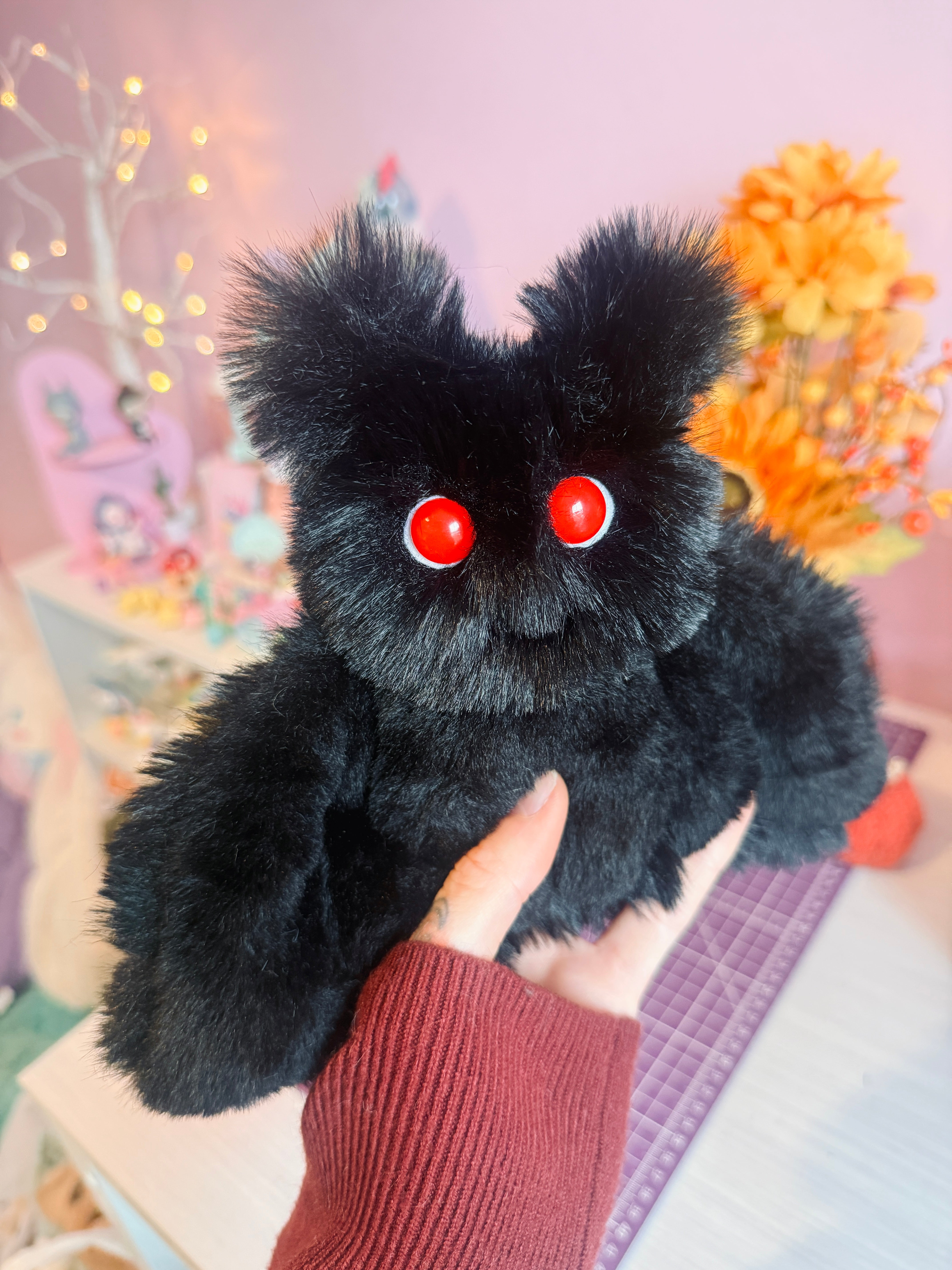 MOTHMAN PALMPUFF - Handmade Mini Luxury Weighted Doll