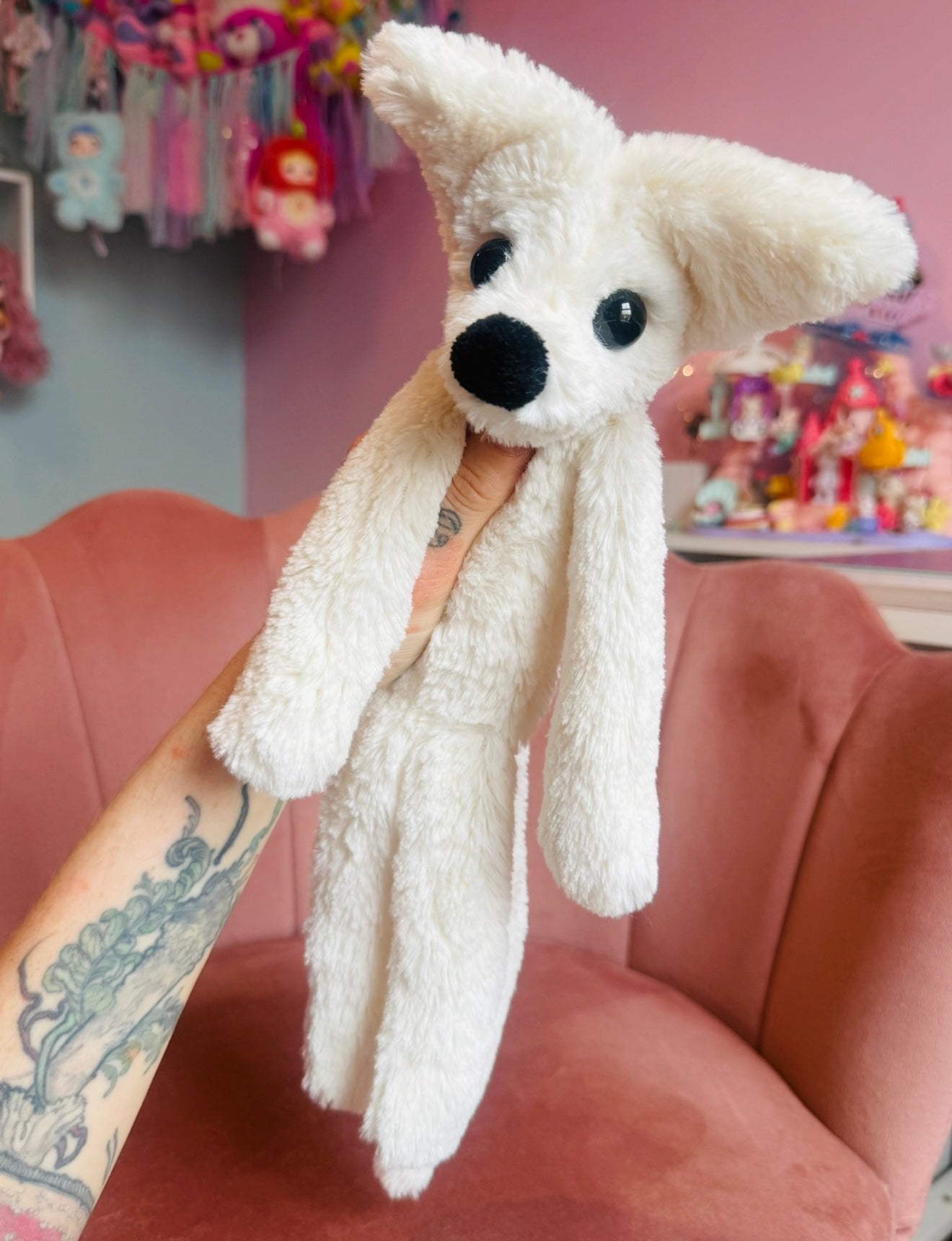 ARCTIC FOX - Handmade Luxury Weighted Plush Fluffy Fox Doll
