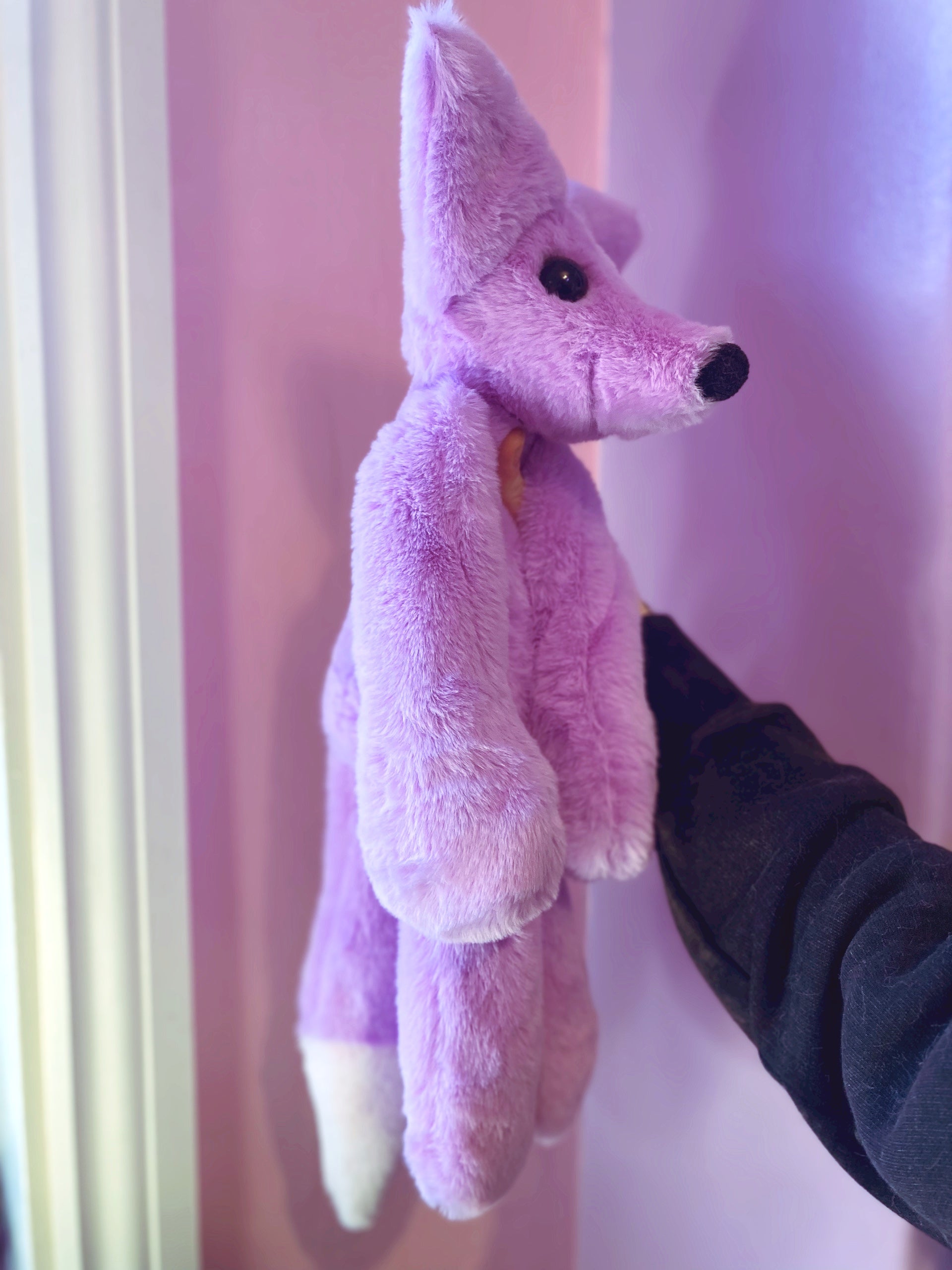 XL LAVENDER FOX - Handmade Luxury Weighted Plush Fluffy Fox Doll