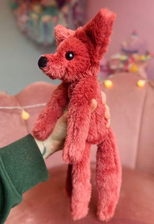 RUBY FOX (A) - Handmade Luxury Weighted Plush Fluffy Fox Doll