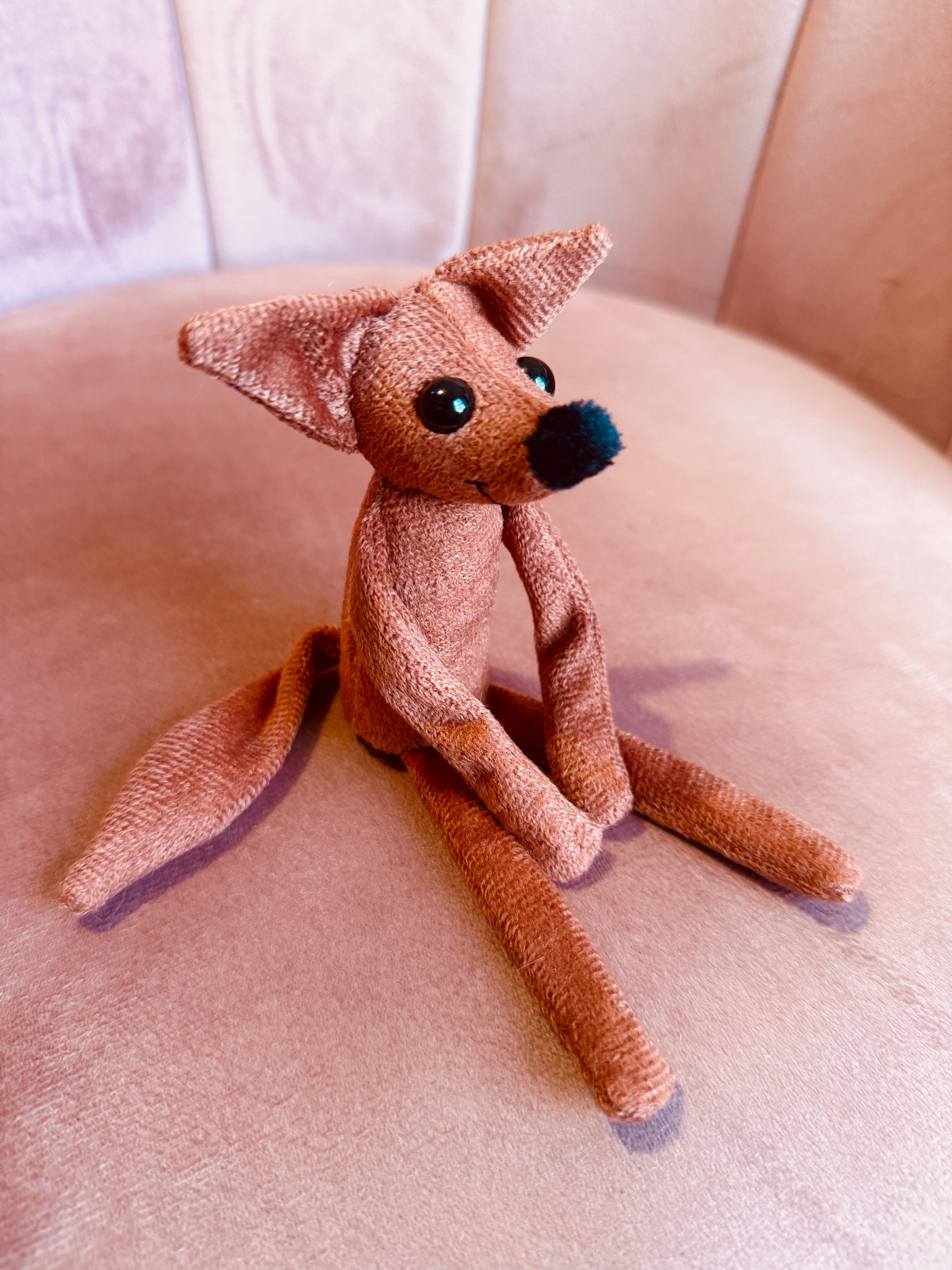 TINY MAPLE FOX (RESERVED) - Handmade Luxury Weighted Fox Doll
