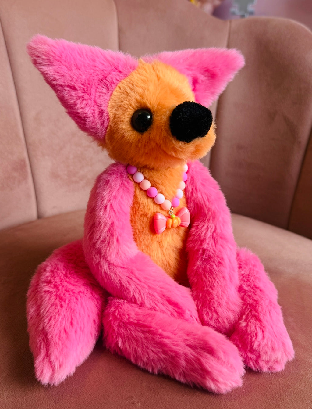 LARGE SWEET TREATS FOX - Handmade Luxury Weighted Plush Fluffy Fox Doll