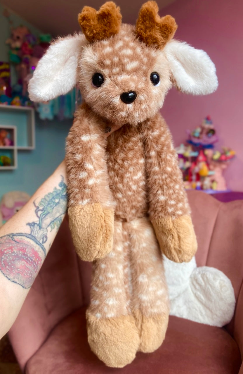 XL FERAL WOODLAND DEER - Handmade Luxury Weighted Plush Doll