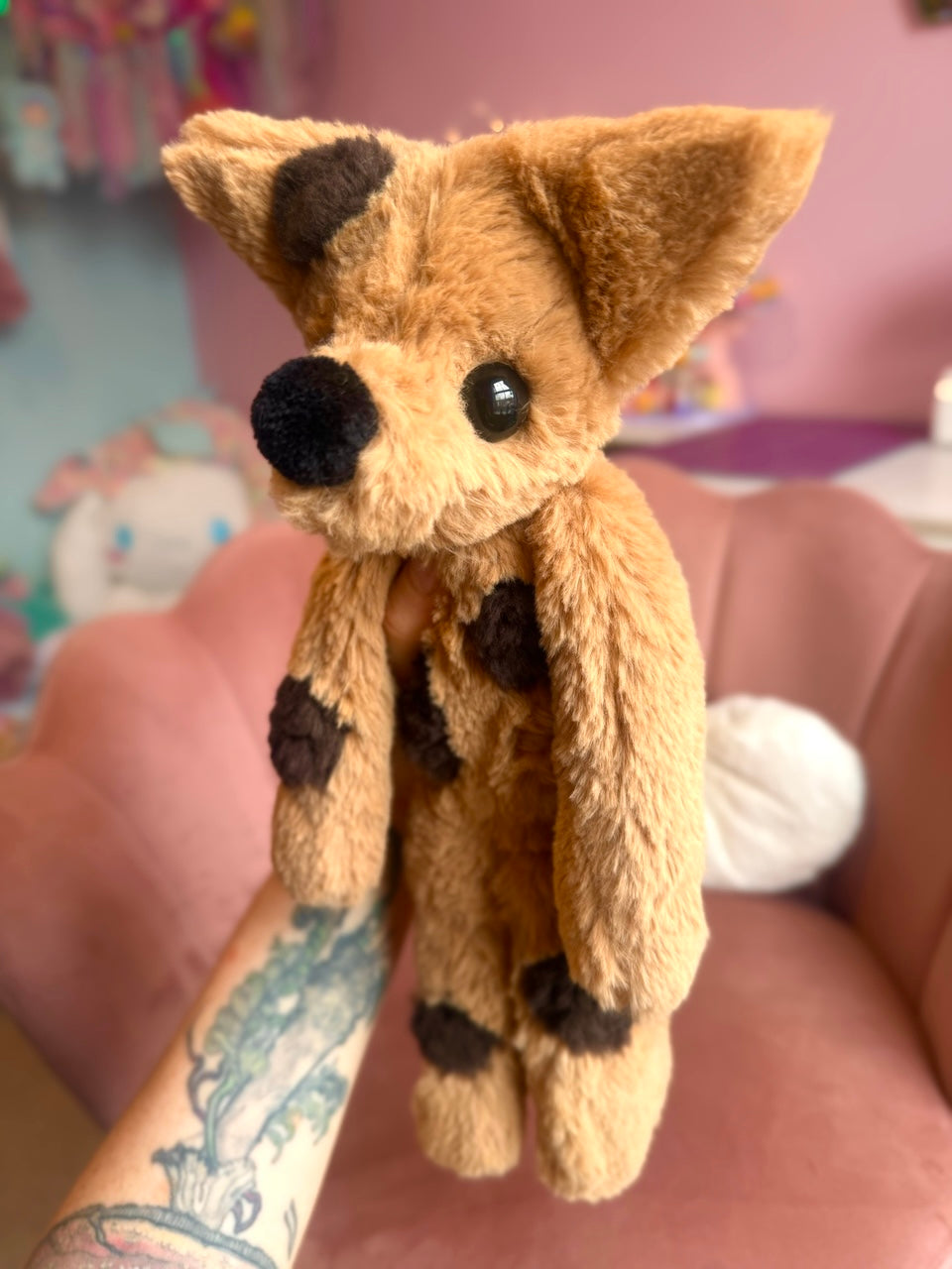 LARGE CHOC CHIP COOKIE FOX - Handmade Luxury Weighted Fox Doll