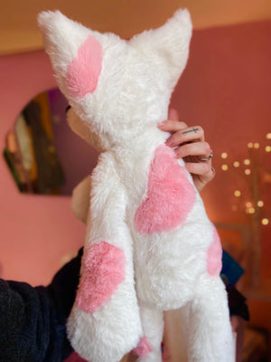XL STRAWBERRY MILK FOX - Handmade Luxury Weighted Fox Doll