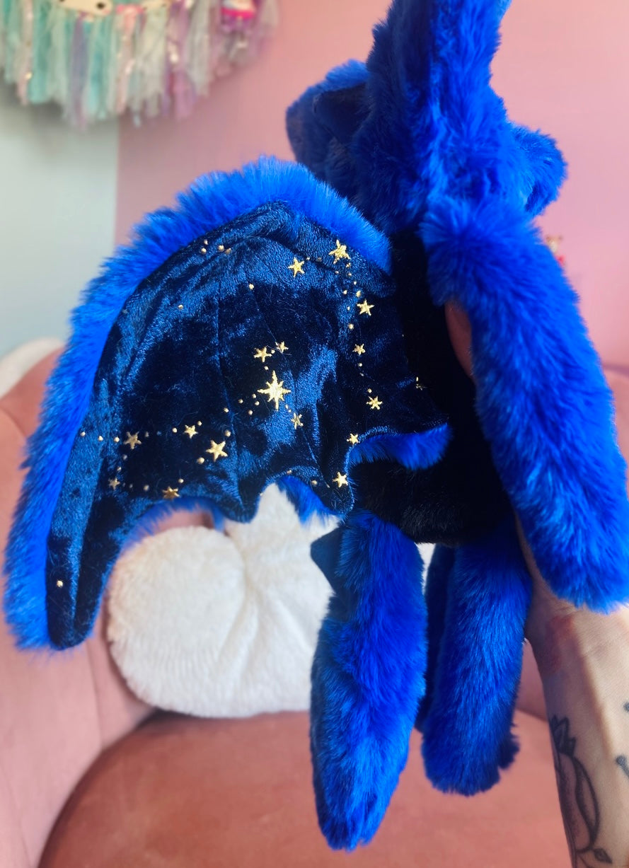 MIDNIGHT DRAGON FOX - Handmade Luxury Weighted Plush Fluffy Fox Doll