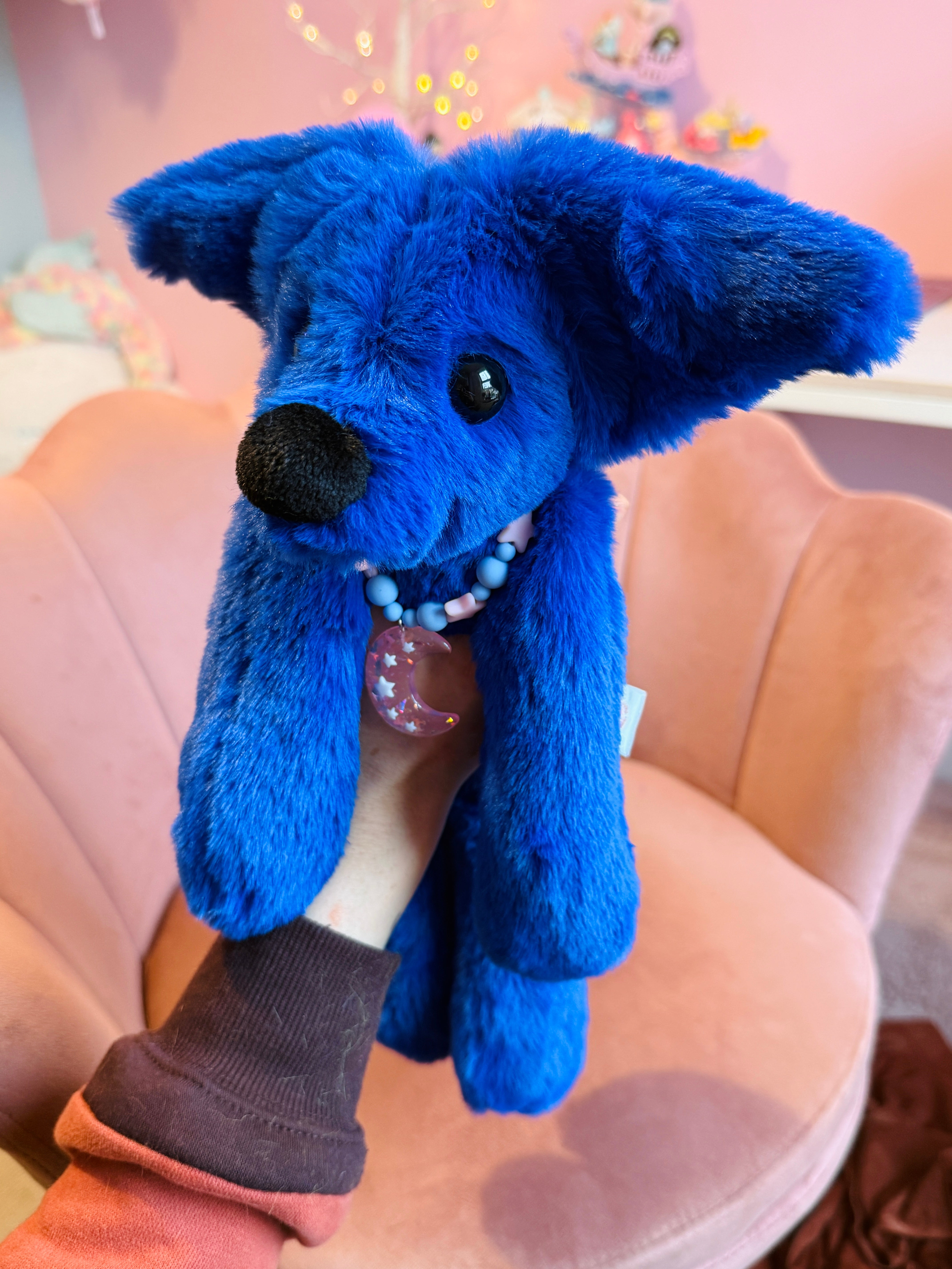 BIG MIDNIGHT FOX - Handmade Luxury Weighted Plush Fluffy Fox Doll