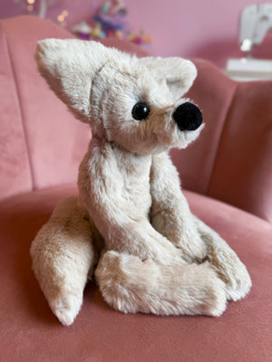 STONE FOX - Handmade Luxury Weighted Plush Fluffy Fox Doll