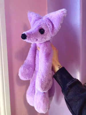 XL LAVENDER FOX - Handmade Luxury Weighted Plush Fluffy Fox Doll