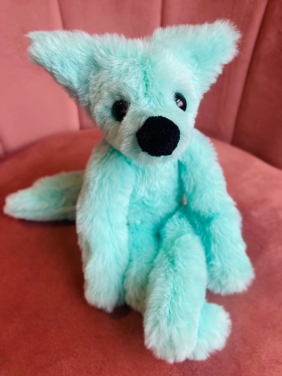 MINT SORBET FOX - Handmade Luxury Weighted Plush Fluffy Fox Doll