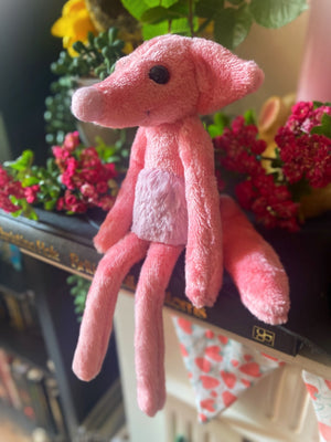 SOFT PINK FLUFFY BELLY FOX (A) - Handmade Weighted Plush Fox Doll