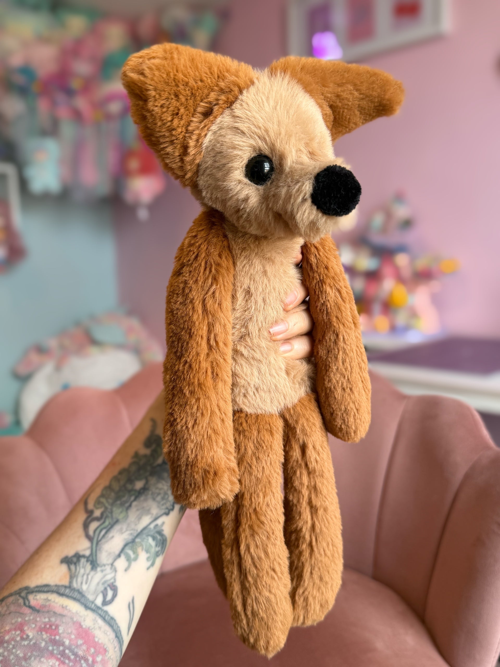 LATTE FOX - Handmade Luxury Weighted Plush Fluffy Fox Doll