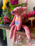 SOFT PINK FLUFFY BELLY FOX (E) - Handmade Weighted Plush Fox Doll