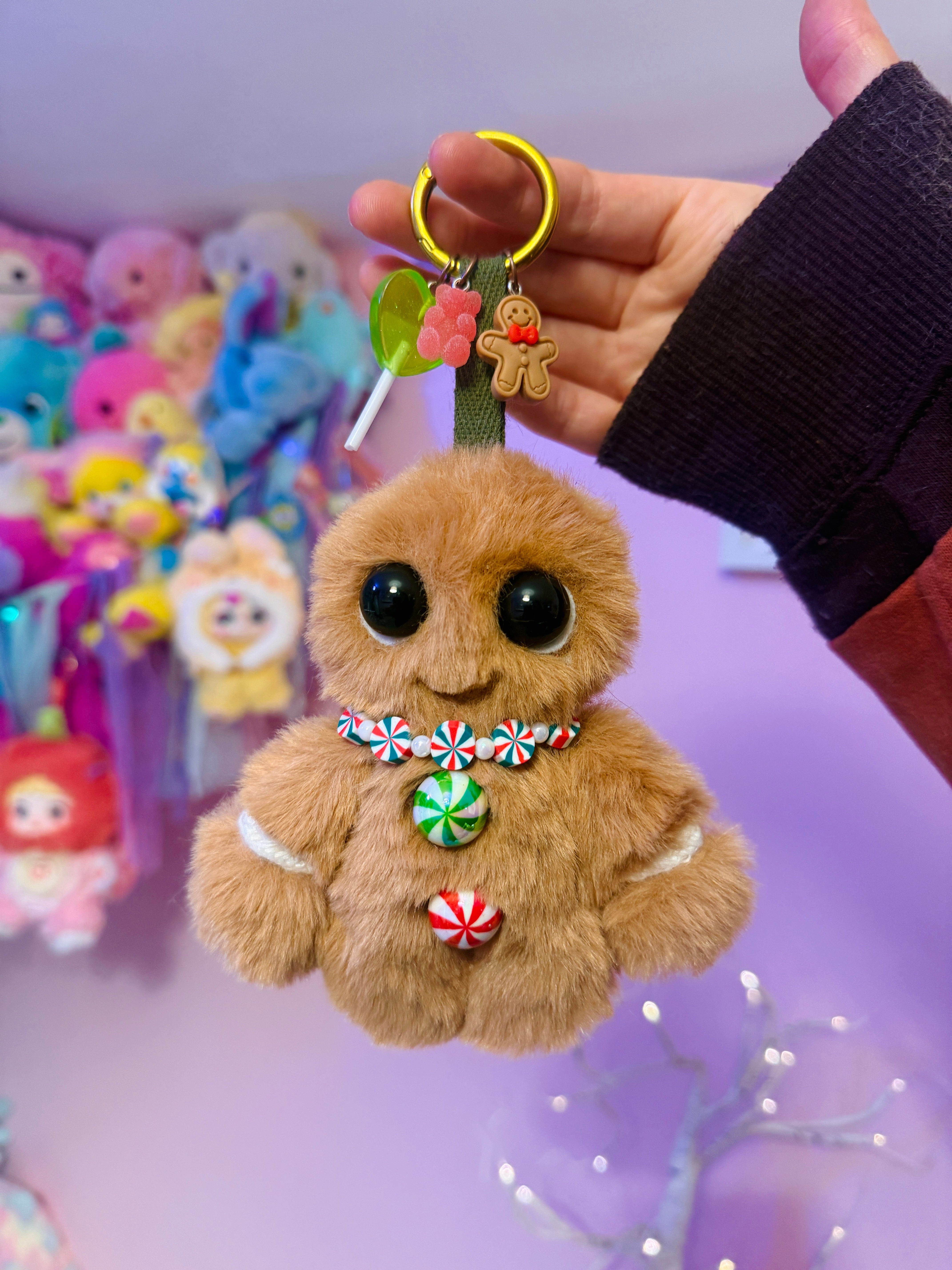 GINGERBREAD PALMPUFF PENDANT - Handmade Mini Luxury Weighted Doll