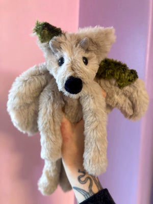 GARGOYLE FOX (B) - Handmade Luxury Weighted Plush Fluffy Fox Doll