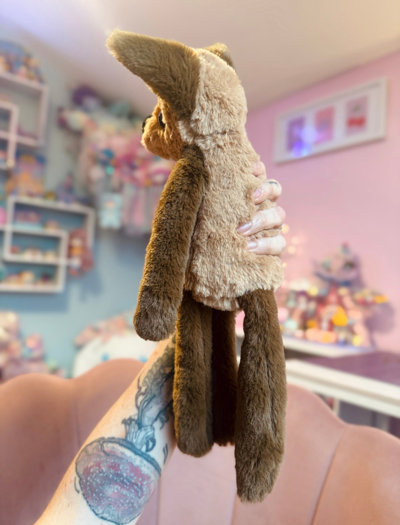 MOCHA FOX - Handmade Luxury Weighted Plush Fluffy Fox Doll