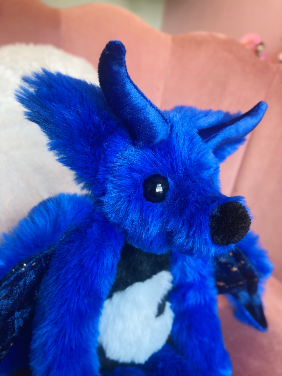 MIDNIGHT DRAGON FOX - Handmade Luxury Weighted Plush Fluffy Fox Doll