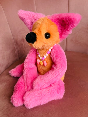 LARGE SWEET TREATS FOX - Handmade Luxury Weighted Plush Fluffy Fox Doll