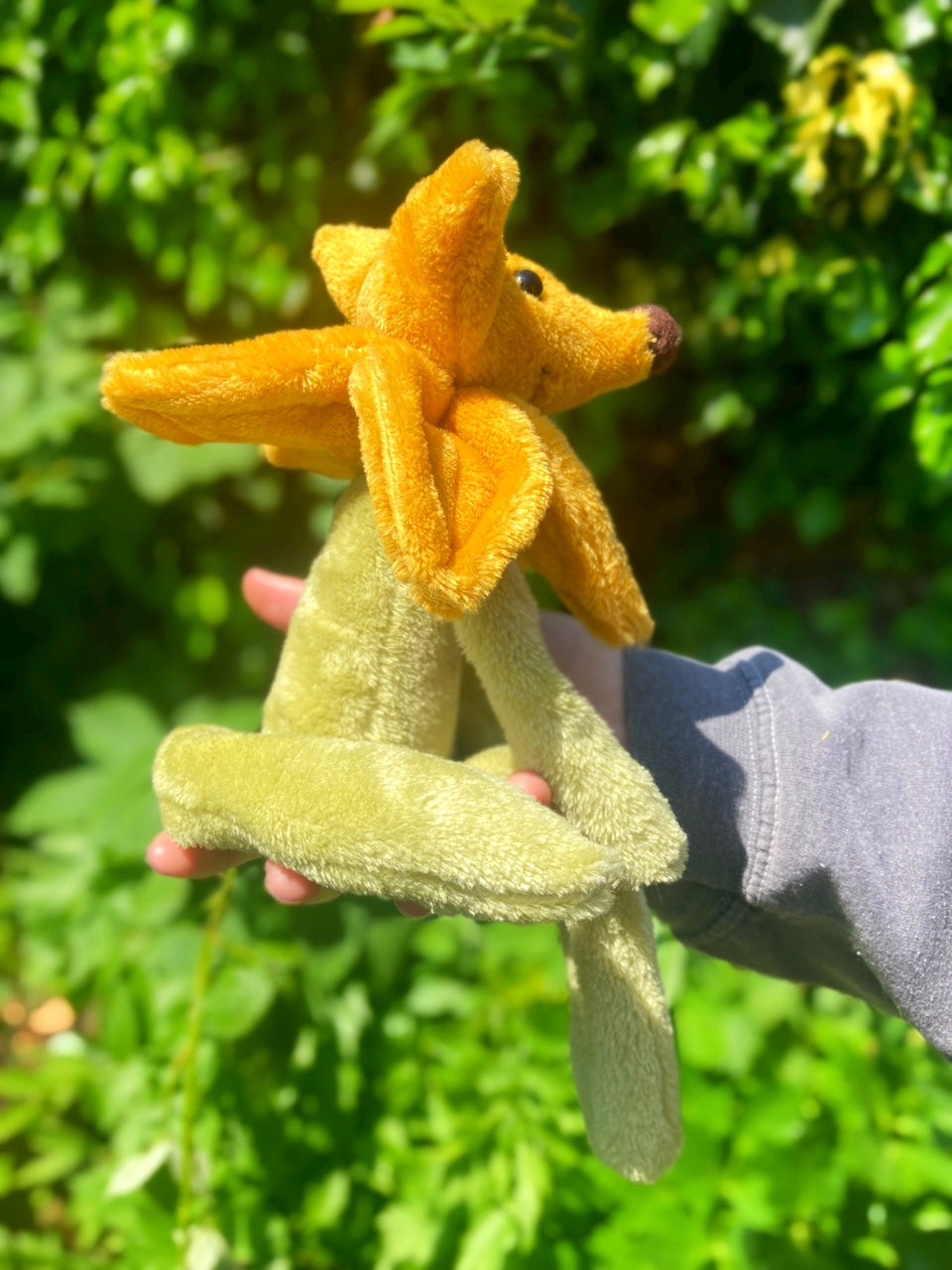 SUNFLOWER FOX CUB (B) - Handmade Weighted Plush Fox Doll