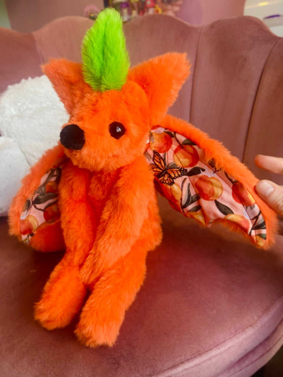 ORANGE BLOSSOM FLYING FOX - Handmade Luxury Weighted Fox Doll