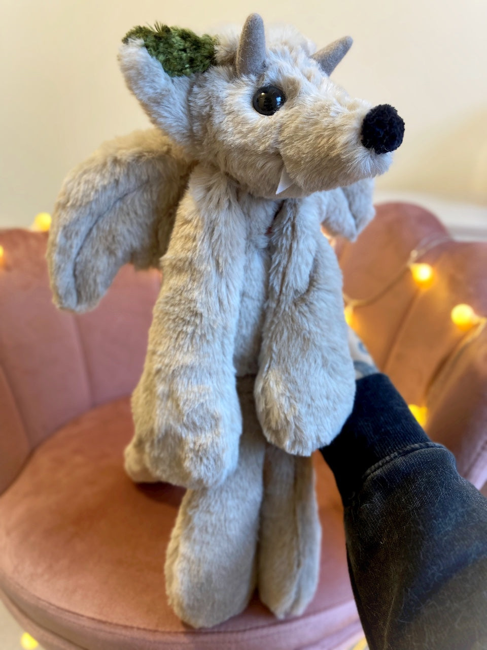 XL GARGOYLE FOX - Handmade Luxury Weighted Plush Fluffy Fox Doll