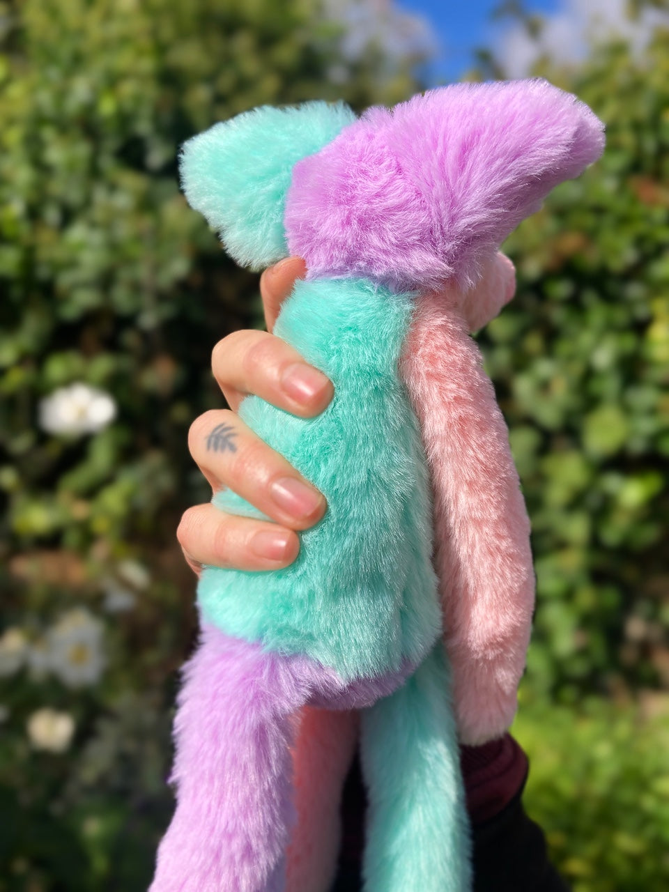 COLOUR BLOCK SORBET FOX (B) - Handmade Luxury Weighted Plush Fluffy Fox Doll