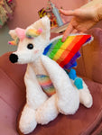 XL RAINBOW DRAGON FOX - Handmade Luxury Weighted Fox Doll