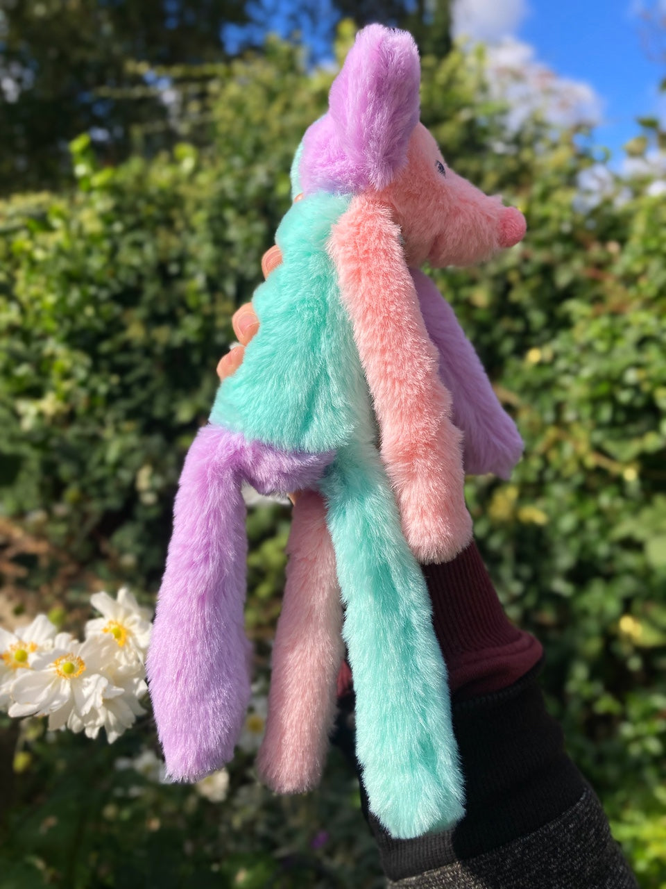 COLOUR BLOCK SORBET FOX (B) - Handmade Luxury Weighted Plush Fluffy Fox Doll