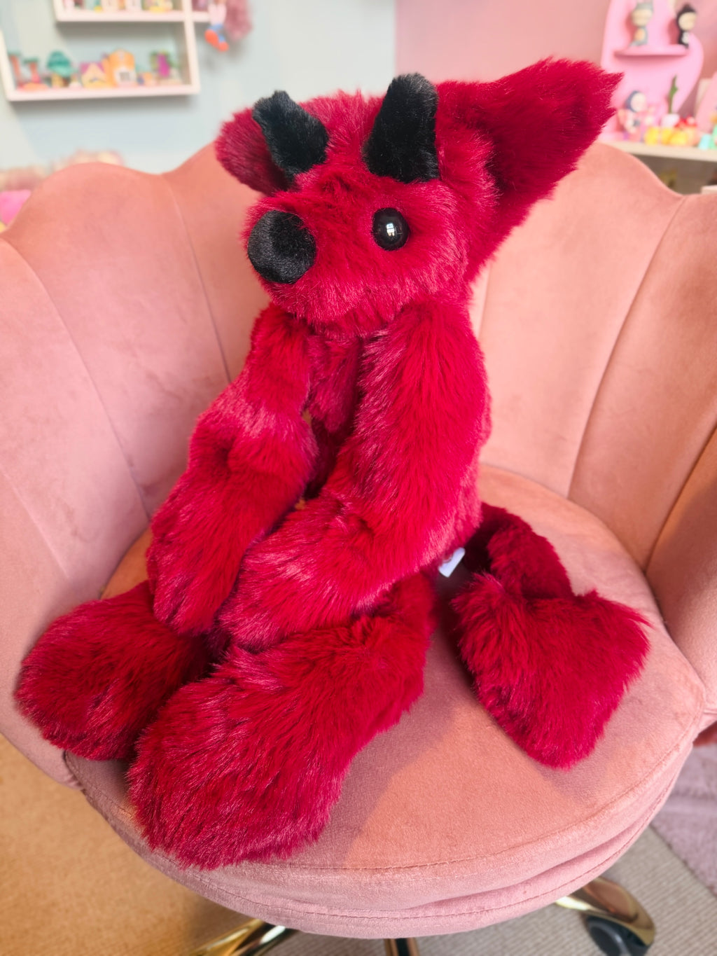 XL DEVIL FOX - Handmade Luxury Weighted Fox Doll